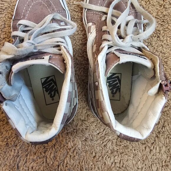 Vans Sneakers Youth High Top Shoes Kids Size 13 Checkered Red White 508357 GUC - Picture 9 of 10